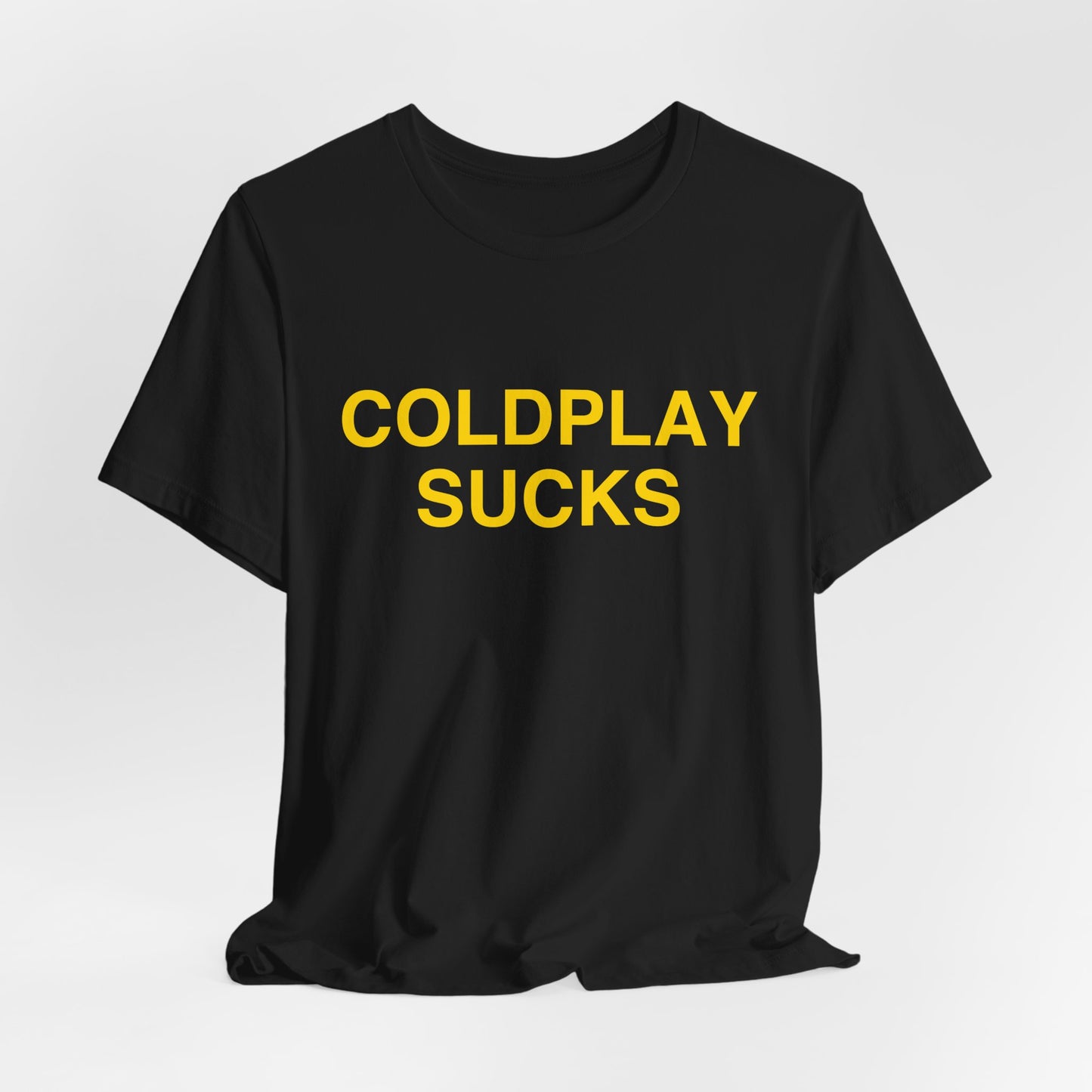 COLDPLAY SUCKS Tee — Yellow Print